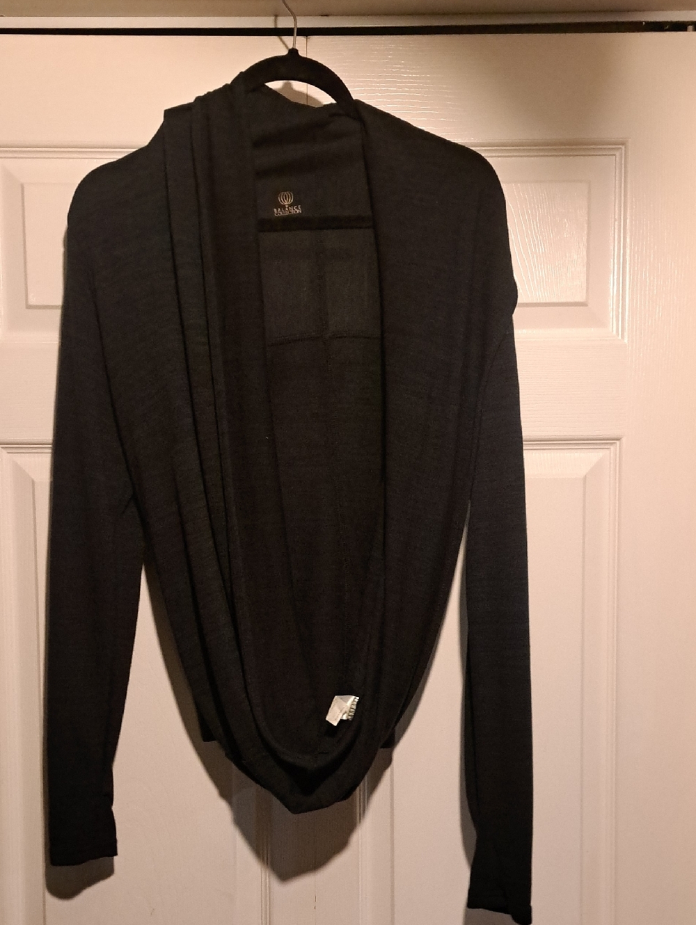 Balance Collection Black Draped Open-Front Cardigan Comfortable sleek versatile